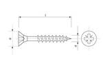 Vrut se zápustnou hlavou s křížovou drážkou částečný závit 5 x 140 mm Zn