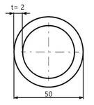 Trubka konstrukční 50 x 2 mm