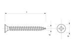 Vrut do dřeva se zápustnou hlavou s křížovou drážkou – 5 × 80 mm A2