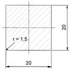 Čtvercová ocel plná 20 x 20 mm