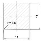 Čtvercová ocel plná 14 x 14 mm