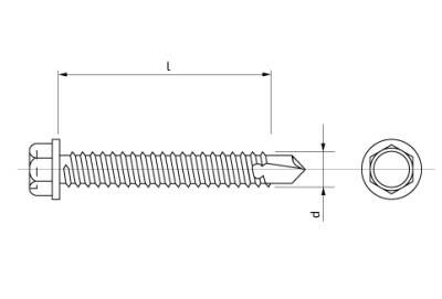 Šroub do plechu samovrtný se šestihrannou hlavou – 4,8 × 13 mm ZB