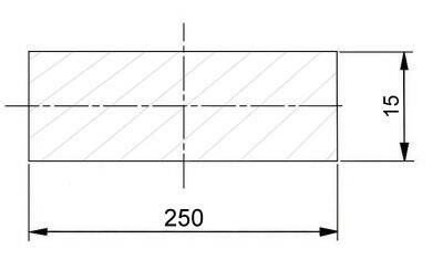 Plochá ocel široká 250 x 15 mm válcovaná