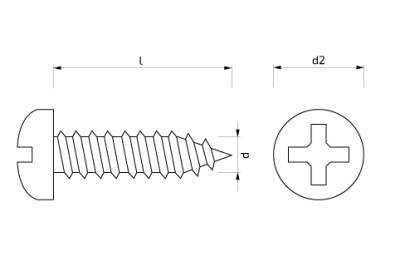 Šroub do plechu s půlkulatou hlavou 3,5 x 32 mm Zn