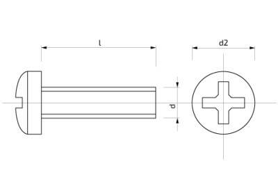 Šroub s půlkulatou hlavou s křížovou drážkou 5 x 35 mm Zn 4.8