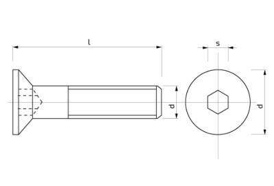 Šroub se zápustnou hlavou na imbus 10 x 25 mm Zn 10.9