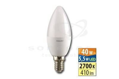 Žárovka svíčka LED 5,5 W ( 41 W ) – 430 / 200 ° – 230 V E 14 – 4000 K